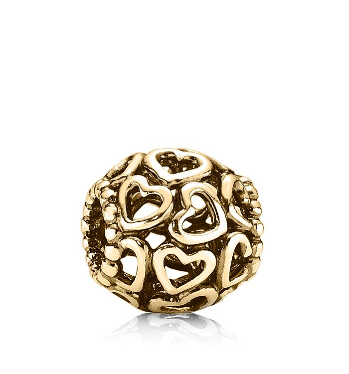 Pandora Charm - 14K Gold Open Your Heart, Moments Collection