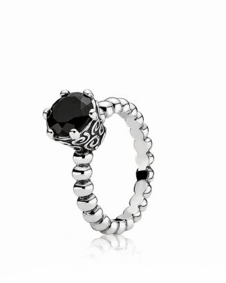 【Miansai】Opus Sapphire Ring,Sterling Silver/Black Opus Sapphire Type Chain Necklace, Sterling Silver w/ Black