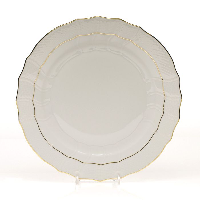 Shop Herend Golden Edge Dinner Plate In White