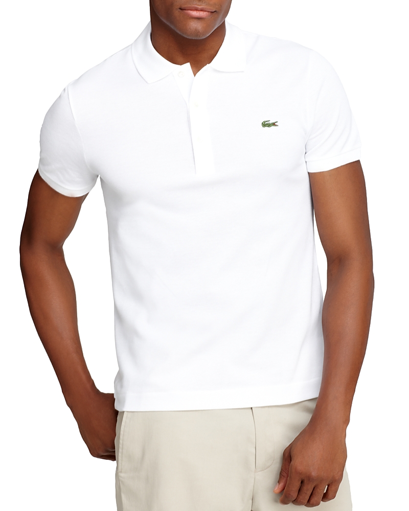 Lacoste Loose Fit Pique Polo Shirt In White