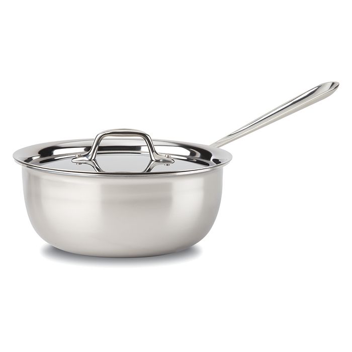 All-Clad All Clad Stainless Steel 3 Quart Saucier Pan with Lid All Clad Stainless Steel 3 Quart Saucepan