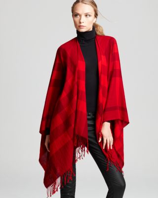 Burberry Collette Half Mega Check Fine Wool Cape | Bloomingdale's