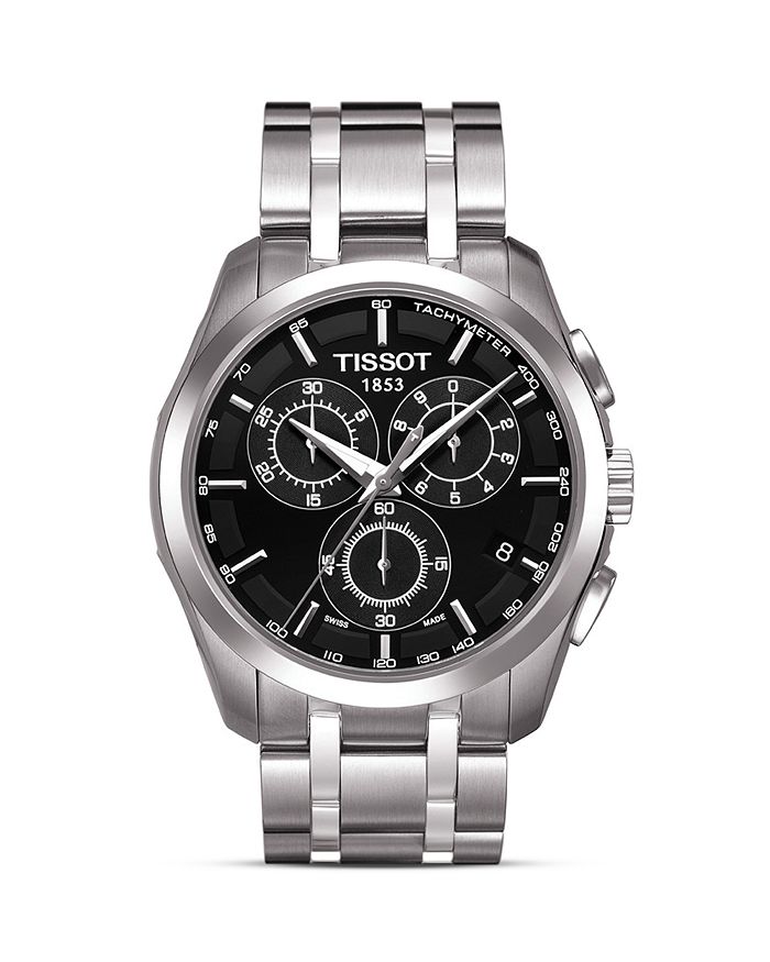 TISSOT COUTURIER MEN'S BLACK CHRONOGRAPH STAINLESS STEEL WATCH, 41MM,T0356171105100