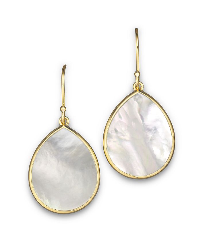Shop Ippolita 18k Gold Polished Rock Candy Teardrop Earrings In Mother-of-pearl
