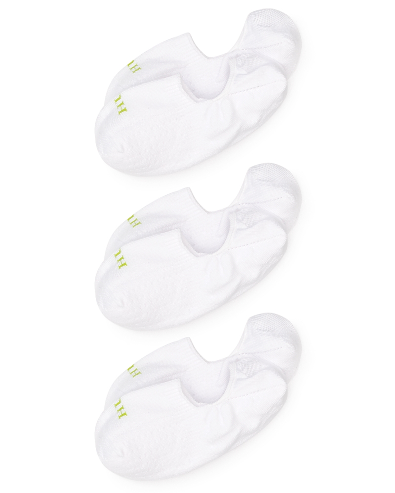 Hue Women's Air Cushion No Show Socks, 3 Pack In White