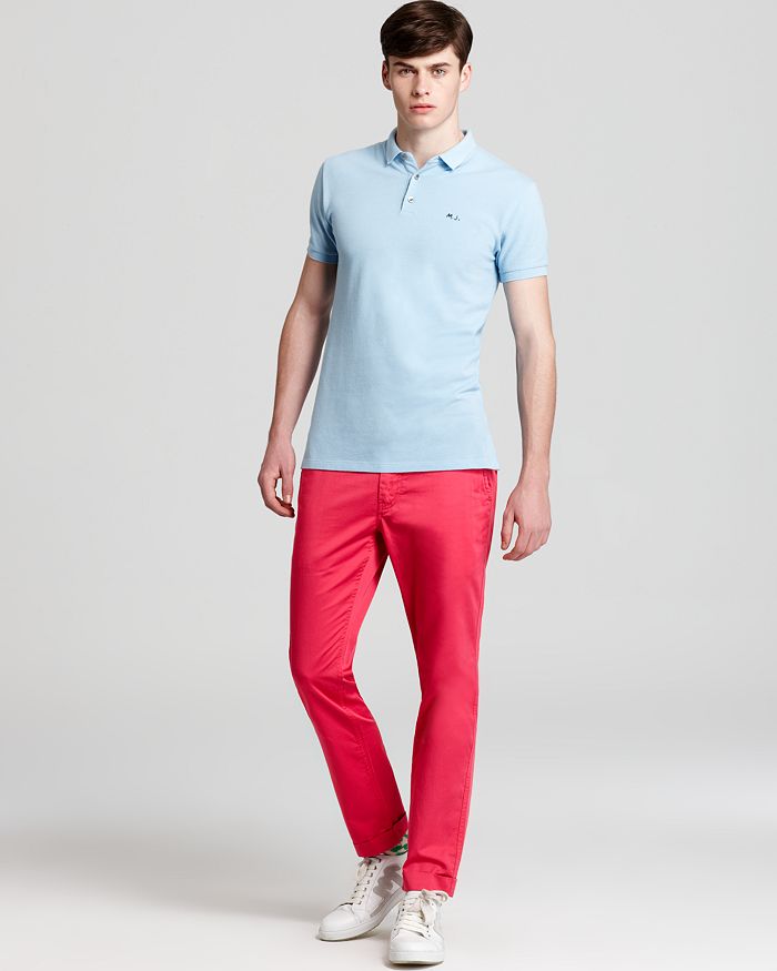 MARC BY MARC JACOBS Light Blue Logo Polo Pink Beach Cotton