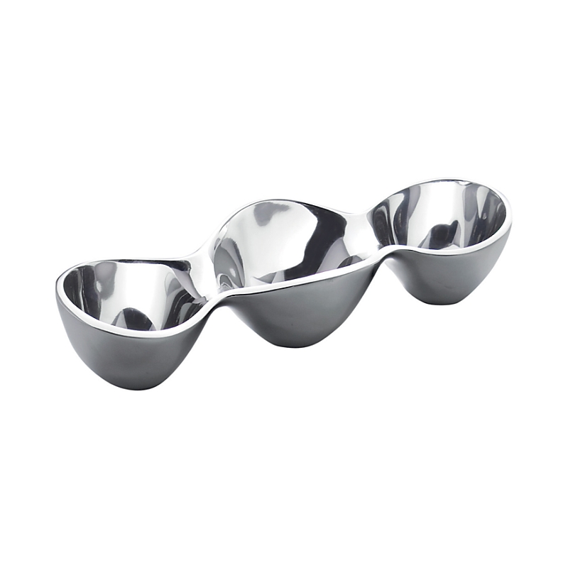 Nambe Triple Condiment Server In Silver
