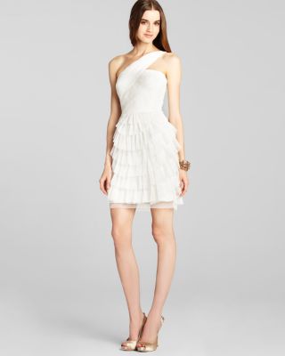 BCBGMAXAZRIA - One Shoulder Ruffle Dress
