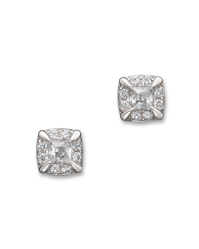 Bloomingdale's Diamond Princess Cut Stud Earrings In 14k White Gold, 0.25 Ct. T.w. - 100% Exclusive In White Gold/white Diamonds