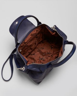 Longchamp Le Pliage Cuir Medium Satchel | Bloomingdale's Handbags