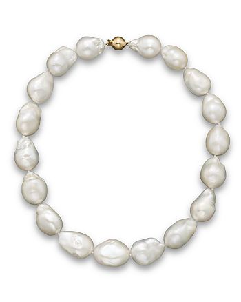 Bloomingdale's Baroque Freshwater Pearl Necklace in 14K Yellow Gold, 17 ...