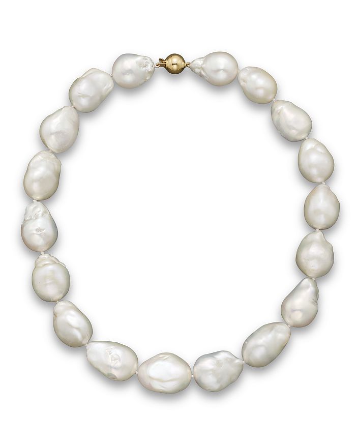 Bloomingdale's Baroque Freshwater Pearl Necklace In 14k Yellow Gold, 17 In Yellow Gold/white Pearl