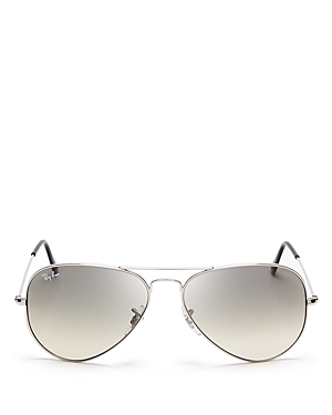 Ray Ban Ray-ban Unisex Original Brow Bar Aviator Sunglasses, 58mm In Silver/smoke Gradient
