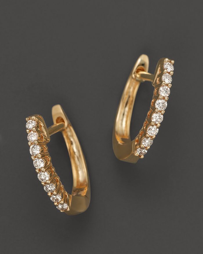 Bloomingdale's Diamond Huggie Hoop Earrings In 14k Yellow Gold, 0.15 Ct. T.w. - 100% Exclusive In Yellow Gold/white Diamonds