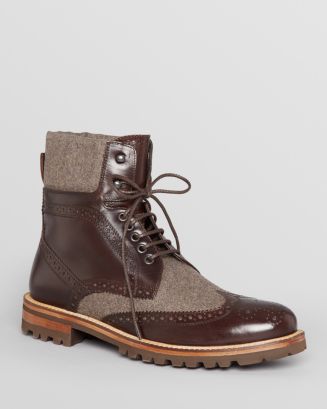 NEW Bruno Magli Paciano Wingtip Boots Wool Leather Made In Italy Men\'s Size 10 Vespa Chelsea Boot – Bruno Magli main image 3