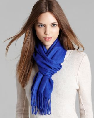 Solid Woven Cashmere Scarf 