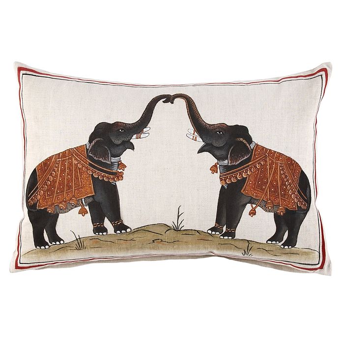John Robshaw Two Elephants Decorative Pillow, 12" x 18" Bloomingdale's
