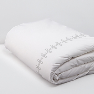 Matouk Gordian Knot Percale Duvet Cover, King In Silver