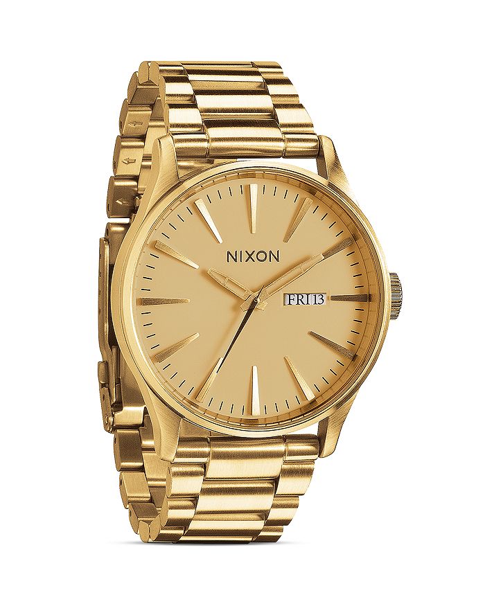 Shop Nixon The Sentry Ss Watch, 42mm In Gold
