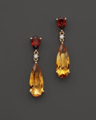 garnet and citrine earrings