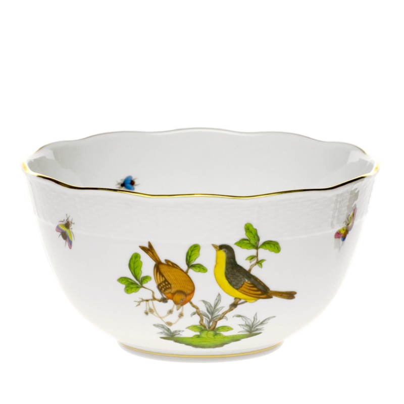 Herend Rothschild Bird Multi-Color Round Bowl in Motif
