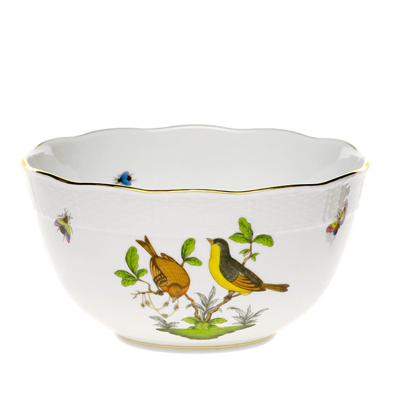 Herend Rothschild Bird Round Bowl In Motif