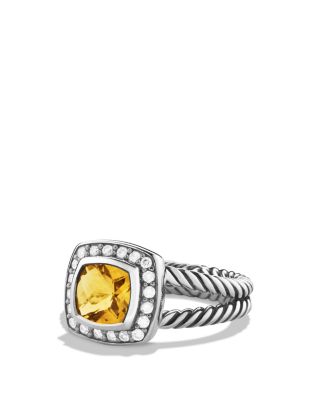 David Yurman Petite Albion Ring with Citrine &amp; Diamonds