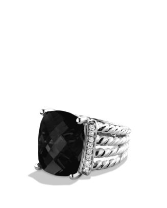 David Yurman Wheaton Ring with Black Onyx and Diamonds