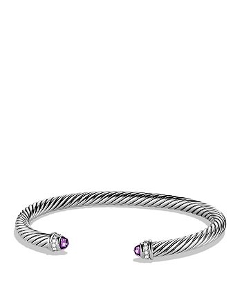David Yurman - Cable Classics Bracelet with Amethyst & Diamonds