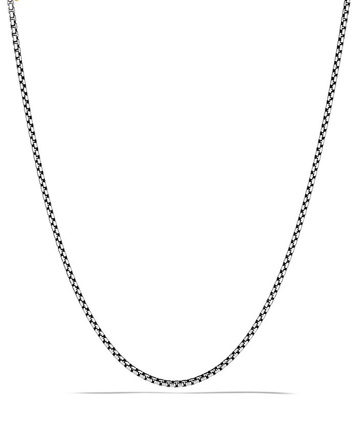 DAVID YURMAN SMALL BOX CHAIN NECKLACE WITH AN ACCENT OF 14K GOLD 2.7MM, 20,CH0104 S420