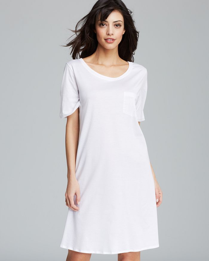 Shop Hanro Deluxe Cotton Sleepshirt In White