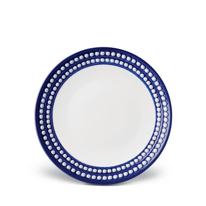 Shop L'objet Perlee Bleu Dessert Plate In Blue, White