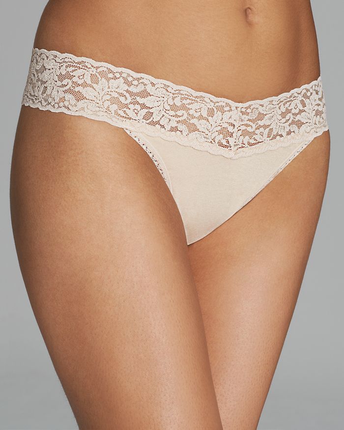Shop Hanky Panky Cotton With A Conscience Original-rise Thong In Chai