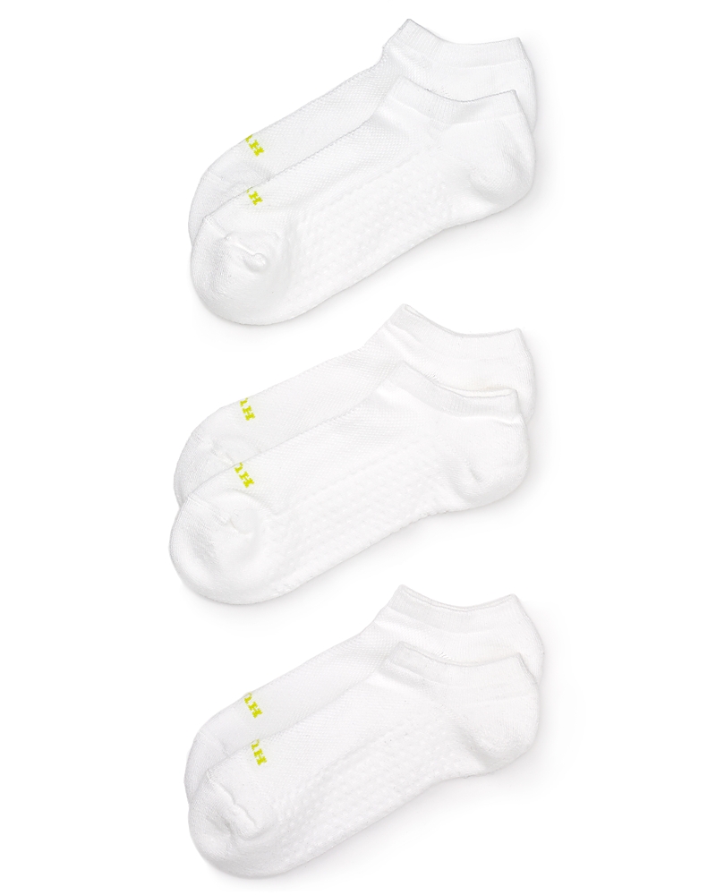 Hue Air Cushion No-show Socks, Set Of 3 In White