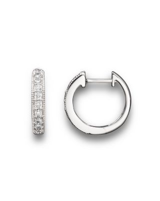 bezel set diamond hoop earrings