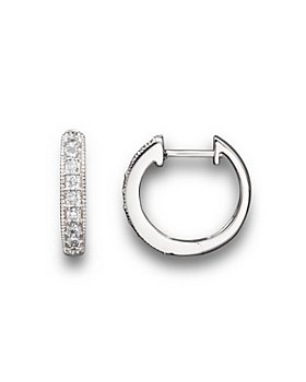 Bloomingdale's - Diamond Bezel Set Huggie Hoop Earrings in 14K White Gold, .30 ct. t.w. - 100% Exclusive
