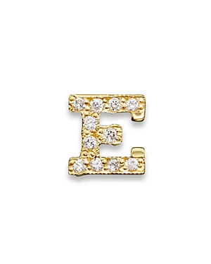 Zoe Chicco 14K Yellow Gold Pave Single Initial Stud Earring, 0.04-0.06 ct. t.w.