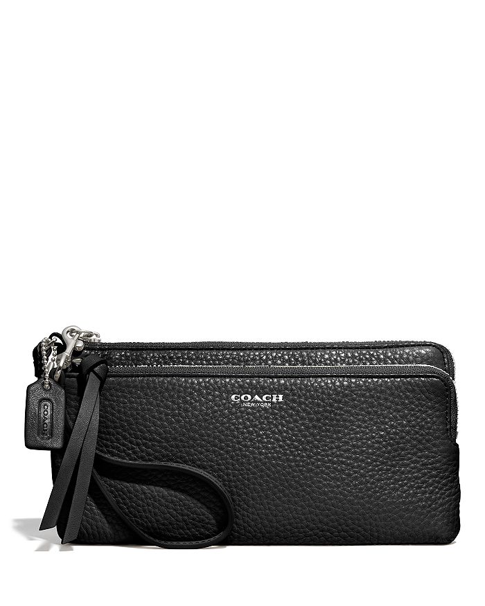 COACH Bleecker Double L Zip Wallet in Pebbled Leather Bloomingdale s