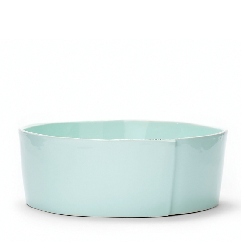 Vietri Lastra Large Stoneware Serving Bowl In Aqua