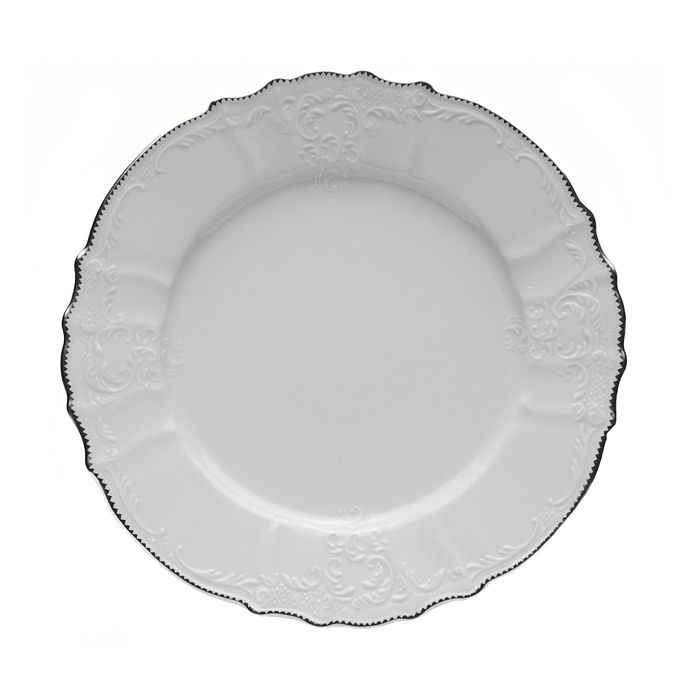 Anna Weatherley Anna Weatherly Simply Anna Platinum Dinner Plate In White/platinum