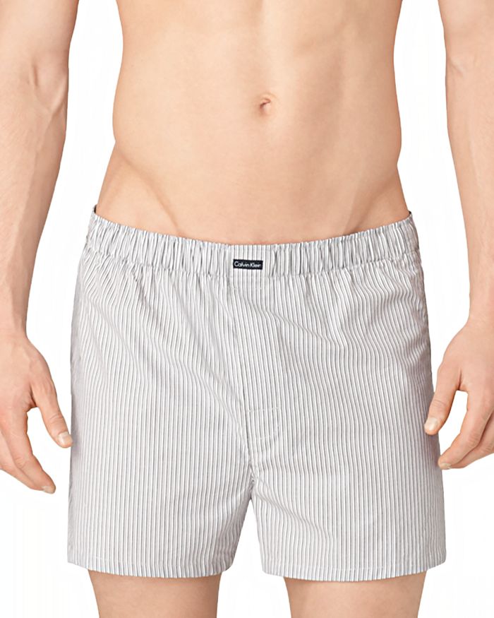 Calvin Klein Men's Cotton Classics Woven Boxer 3pack U1732 In Stripe