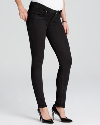 PAIGE Women's Maternity Verdugo Ultra Skinny Jeans - Black Shadow With Elastic Side Panels