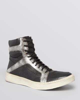 Mac Leather Panel High Top Sneakers 