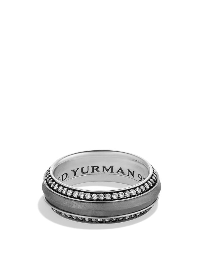 David Yurman Meteorite Knife Edge Band Ring with Gray Sapphires