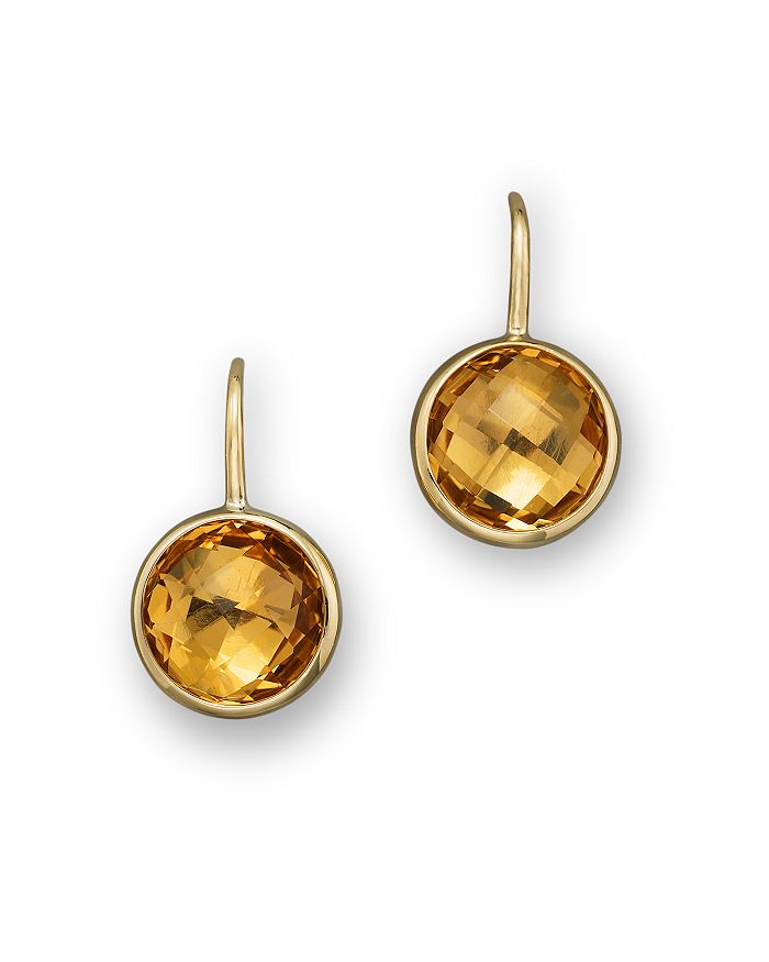 Bloomingdale's Citrine Small Drop Earrings In 14k Yellow Gold - 100% Exclusive In Gold/orange