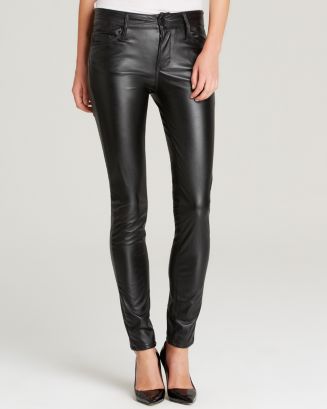 Black Orchid Jude Super Skinny Jeans in Black Faux Leather | Bloomingdale's