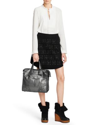 COACH Rhyder 33 Satchel in Metallic Leather | Bloomingdale's Handbags