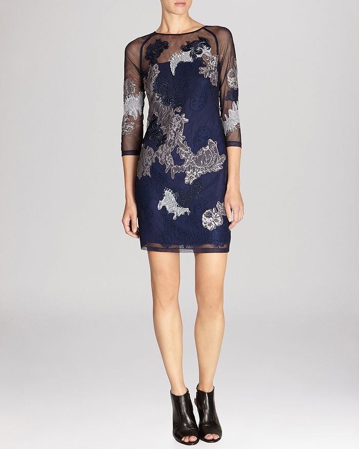 Karen millen lace embroidered dress online