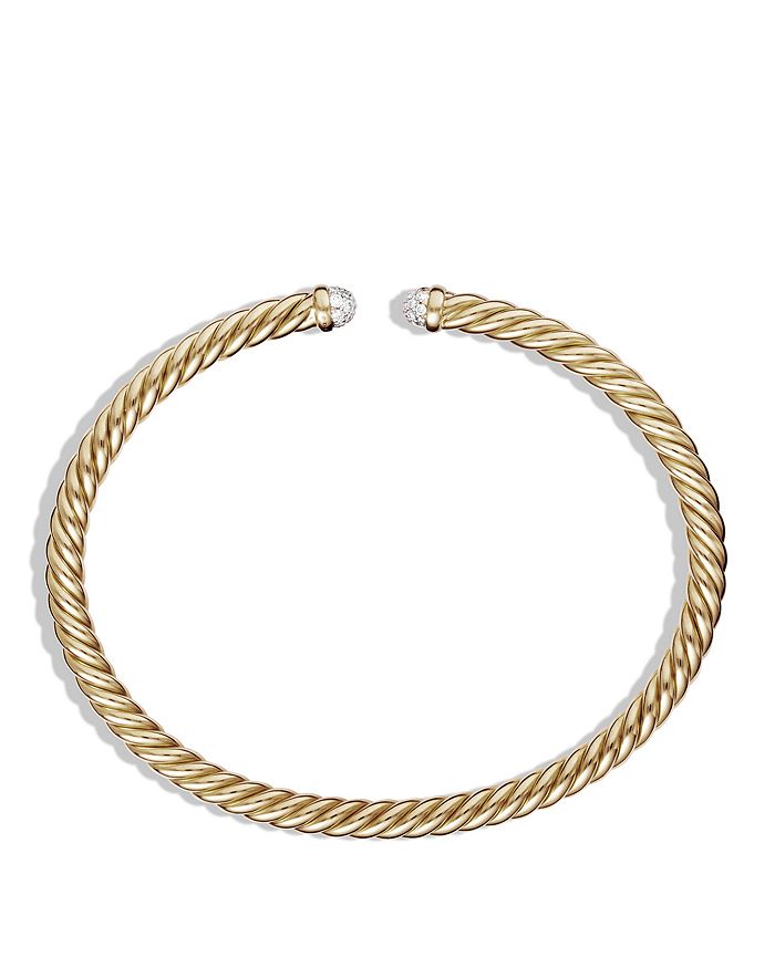 David Yurman Precious Cable Cablespira Bracelet With Diamonds In Gold In Gold