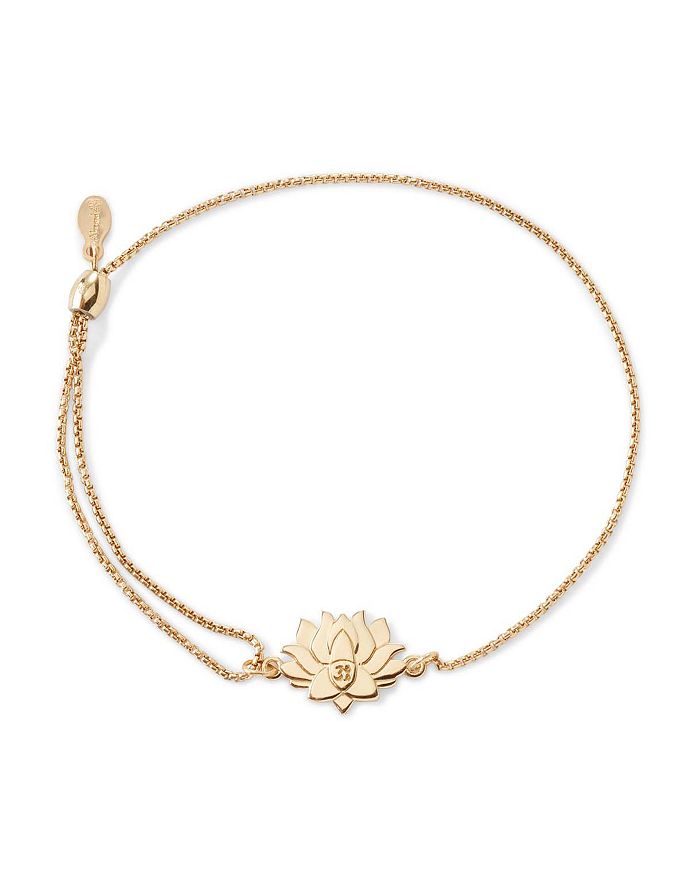 Alex And Ani Precious Metals Symbolic Lotus Peace Petals Pull Chain Bracelet In Gold